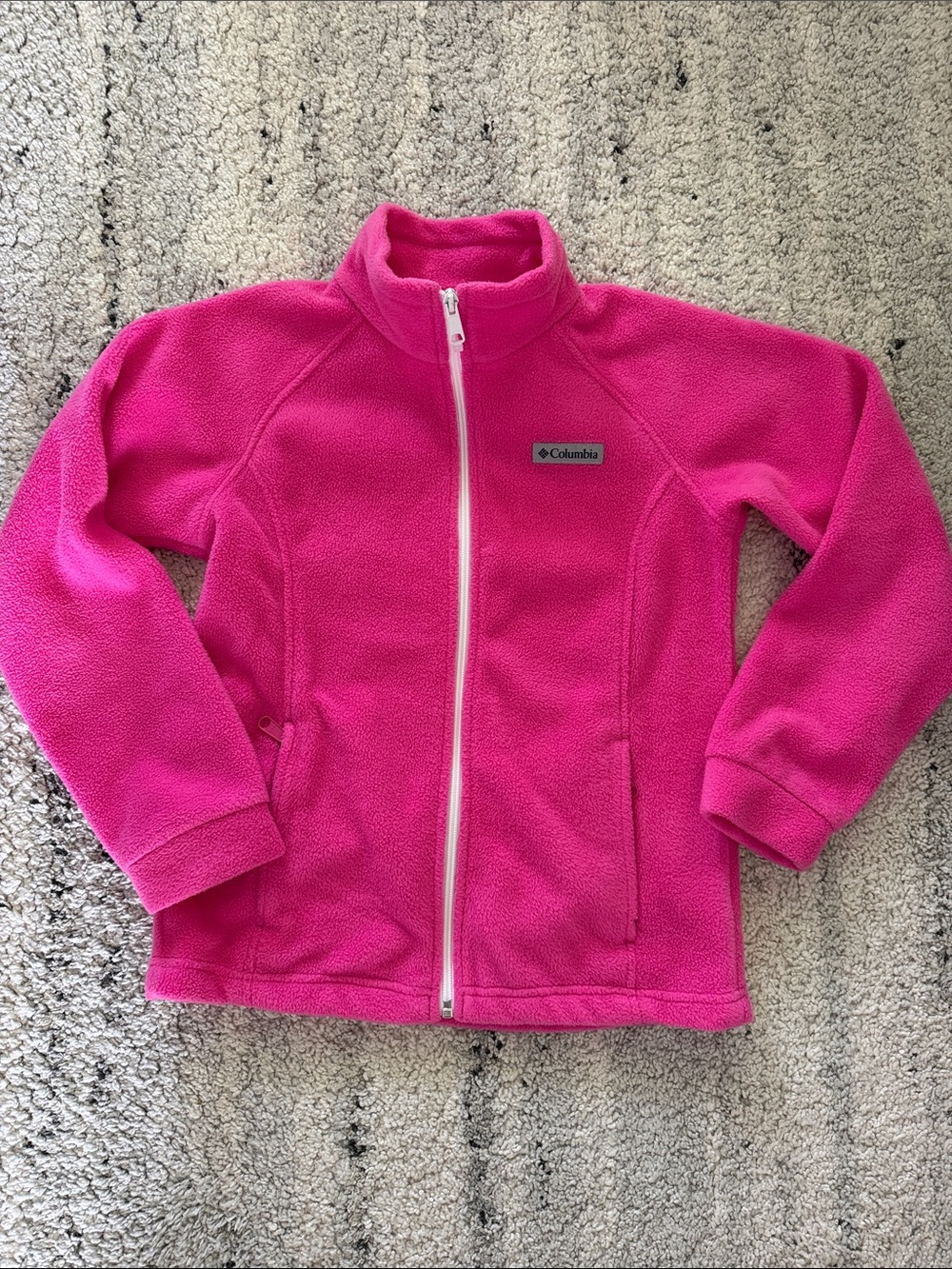 Columbia Girls Bright Pink Full-Zip Fleece Jacket